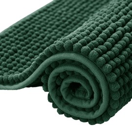 subrtex Bathroom Rugs Chenille Bath Rug Soft Short Plush Bath Mat Soft Shower Mat Water Absorbent Shower Mat Quick Dry Machine Washable(Celadon,24" x 60")