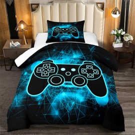 Gamer Bedding Gaming Bedding Sets for Boys Twin Size Bedding Sets for Boys Kids Bedding Sets for Boys Twin Comforter Set for Boys Blue,1 Comforter with 1 Pillowcase