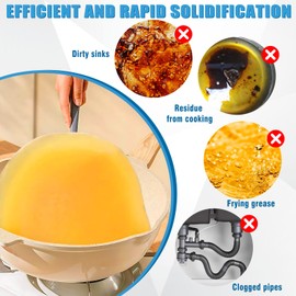 WEILAOK Oil Solidifier Powder, Cooking Oil Solidifier, 100% Plant-Based, Oil Solidifier for Fast Solidifying Scrapped Frying Oil, Clean Up Kitchen Oil Stains, 250g Disposal Oil Up to 5L