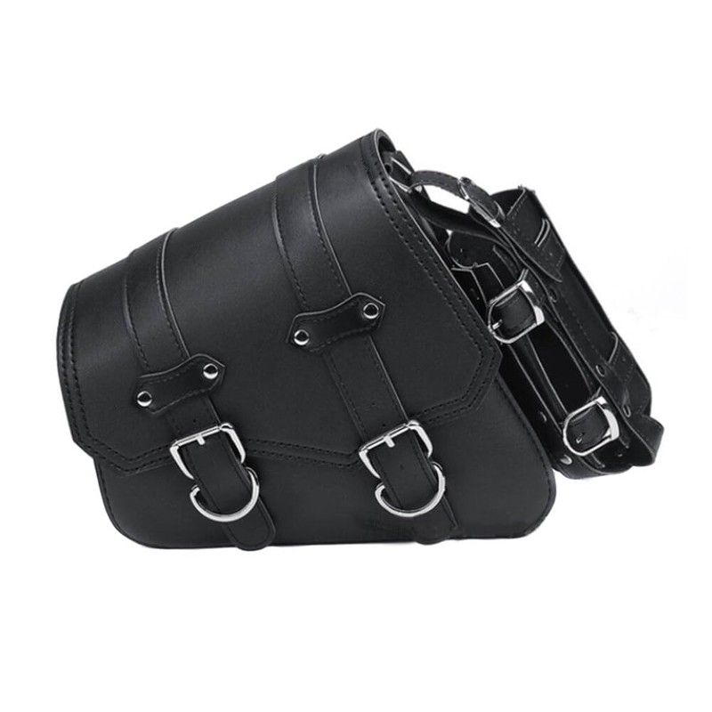 ihreesy Universal Motorcycle Saddlebag, PU Leather, Brown