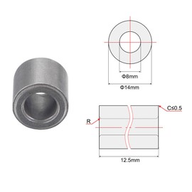 uxcell Sleeve Bearings 8mm Bore 14mm OD 12.5mm Length Sintered Iron Self-Lubricating Bushings 12pcs