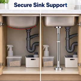 Adjustable Stainless Steel Support Rod for Cabinets and Furniture – Single-Bracket for Kitchen and Home Use