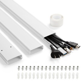 47in TV Cord Hider, YCLYC Cord Hider for Wall Mount TV, Large Cable Hider, Paintable Wire Covers for Cords, Cable Management Cord Organizer, Wire Hiders for TV on Wall 3*L15.7in W2in H0.7in, White