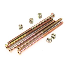 Bunk Bed Bolts and Nuts, binifiMux 12-Pack M6 x 110mm Hex Key Drive Socket Cap Bolt and Barrel Nuts for Furniture Chairs Crib Beds, Bunk Bed Screws, M6 x 110mm Bolts, Toddler Bed Screws