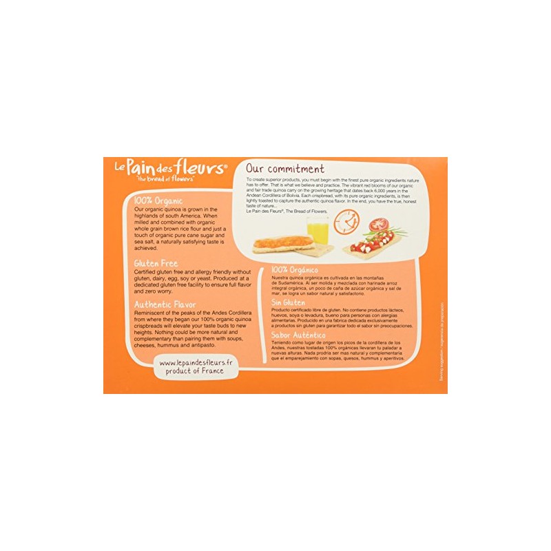 Le Pain Crispbread, 100% Organic, Quinoa, 4.41 Oz - Pack