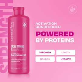 Lee Stafford Hair Growth Conditioner | Grow Strong & Long Collection - Best Thickening Regrowth Treatment for Thinning Hair Loss & Fine Hairs, Deep Conditioning, Sulfate Free, Men & Women, 16.9 Fl Oz