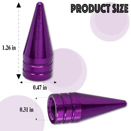 MEAJOO 8PCS Spiked Shape Tire Valve Stem Caps, Aluminum Alloy Spike Wheel Tire Valve Stem, Universal Dustproof Tire Valve Stem Covers for Cars, SUV, Trucks, Bikes, Motorcycles, Bicycles(Purple)