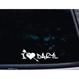 I Heart Daryl - 8" x 2 3/4" die Cut Vinyl Decal for Windows, Cars, Trucks, Tool Boxes, laptops, MacBook - virtually Any Hard, Smooth Surface