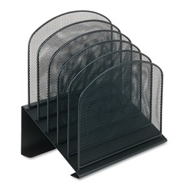 Safco 3257Bl Mesh Desk Organizer Five-Tiered Sections Steel 11 1/4 X 7 1/8 X 11 5/8 Black
