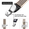 DonDon Men's Braces Striped Black Beige Narrow 2.5 cm –