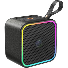 Portable Wireless Bluetooth Speaker with Bass Amplifier, Bluetooth 5.3 and IPX6 Outdoor Speaker, 10 Hours Playtime, Hands-Free Calling for Parties, Gatherings, Camping, Black