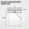 6.5-Gallon White Bucket Pail Container with Lid | Food Grade