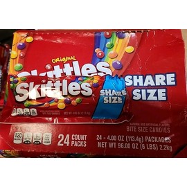 Skittles Original Tear n' Share Candy, 4-Ounce Packages (Pack of 24) EX04/2026
