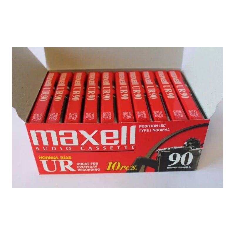 Maxell UR-90 Minute Standard Recording Cassette Box of 10
