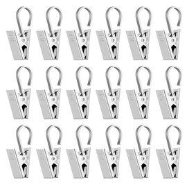 LIHAO 24 Pcs Stainless Steel Strong Curtain Clips Curtain Hooks