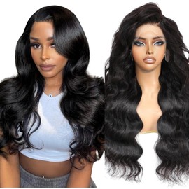Smilenice Real Hair Wig, 13 x 6 (33x15 cm), Body Wave HD Transparent, 200% Density, Lace Front Wig, Human Hair Wig, Women's Real Hair for Black Women,