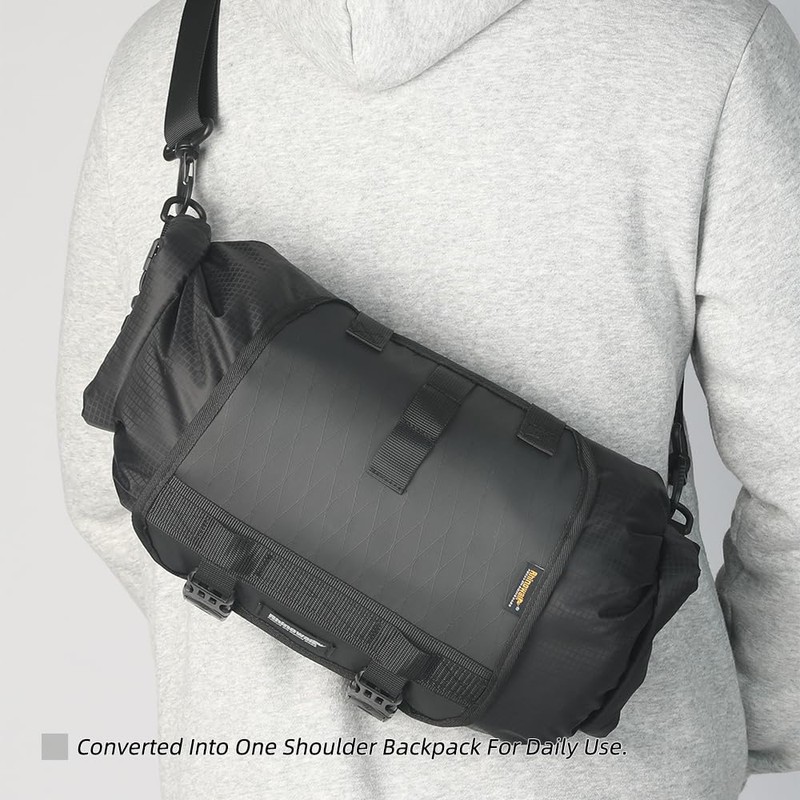 Rhinowalk Bicycle Handlebar Bag 12L Waterproof - With Front Panel,