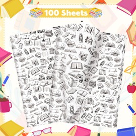 100 Sheets Vintage Books Tissue Paper for Gift Bags Literary Gift Wrap with Vintage Novel Designs for Book Lovers, Readers, and Bookstores, 20"×14"