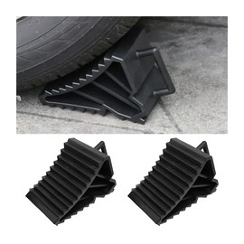 JNNJ Pack of 2 Tyre Stoppers, Brake Pads for Trailer Wheel Chocks, Plastic Wheel Chock with Handle, Non-Slip Base Wheel Chock Heavy Support, for Car, Trailer