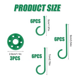 3pcs Plant Stem Support, Climbing Houseplant Stem Supports Plant Climbers Holders Adjustable Plant Stem Hook Stakes Trellis Climbing Clips Rack Growth Accessories for Flower Plants Indoor (Green)