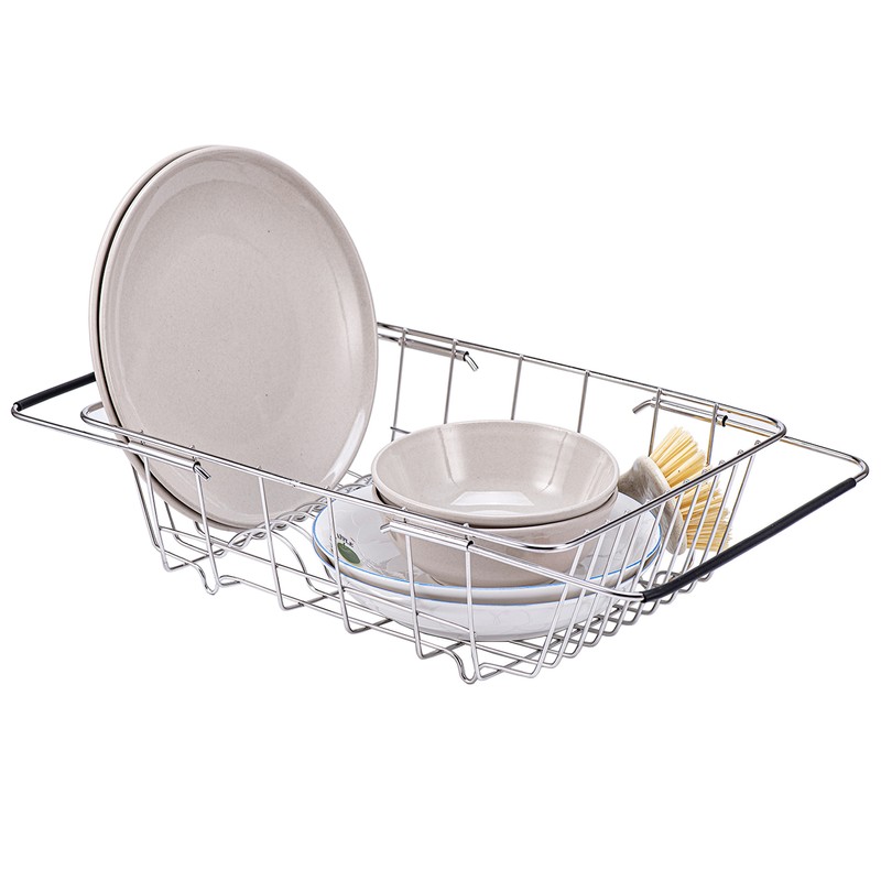 Dish Drying Rack Expandable Dishes Drainer Over The Sink Adjustable