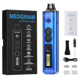 Vaporizer Herbs | MEDGRAM Precise Temperature Setting 93-220°C | LCD Display | Magnetic Slide-In Mouthpiece | Easy Cleaning