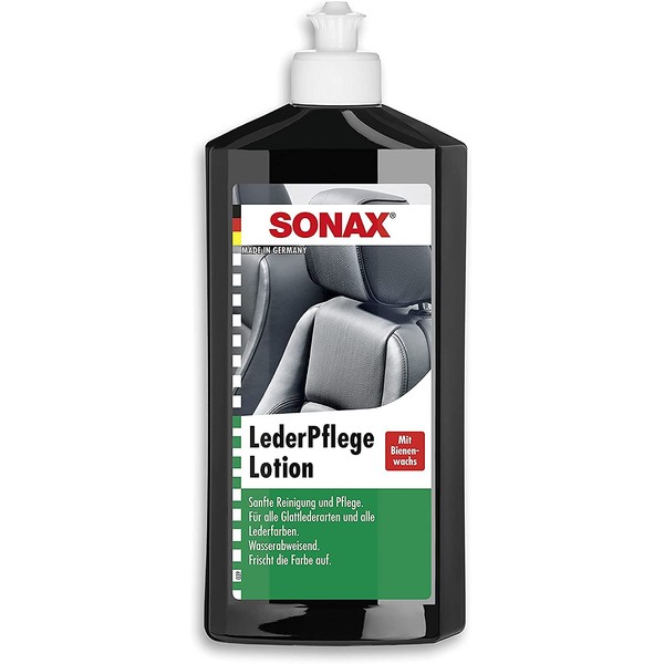 SONAX Lederpflegelotion (500 ml) reinigt Glattleder jeder Farbe, macht das