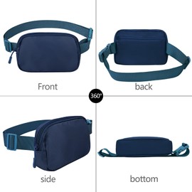 jealkip Fanny Pack Crossbody Bag for Women and Men, Belt Bag for Hiking Bum Bag with Adjustable Strap,Casual Cell Phone Pouch?Waist pack for Running Workout Sports Travel Blue