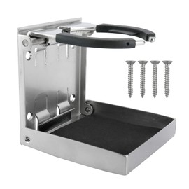 YaeMarine Stainless Steel Adjustable Folding Drink Holder Cup Holder for Marine/Boat/Caravan/Car (4)