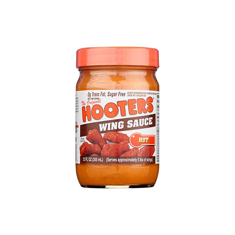 Hooters Hot Wing Sauce, Fat Free, 12 Ounces (Pack Of