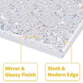 YNQIZKI Silver Glitter Light Switch Cover - Sparkling Wall Plate 5.10"x3.15", Unique Gift for Her, Housewarming, Home Decor,Single Toggle