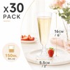 30 Pcs Reusable Plastic Champagne Flutes, 150ml / 5oz, Clear