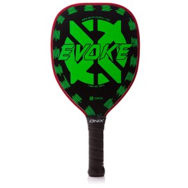 Onix Graphite Evoke Tear Drop Pickleball Paddle Features Tear Drop Shape, Polypropylene Core, and Graphite Face, Green