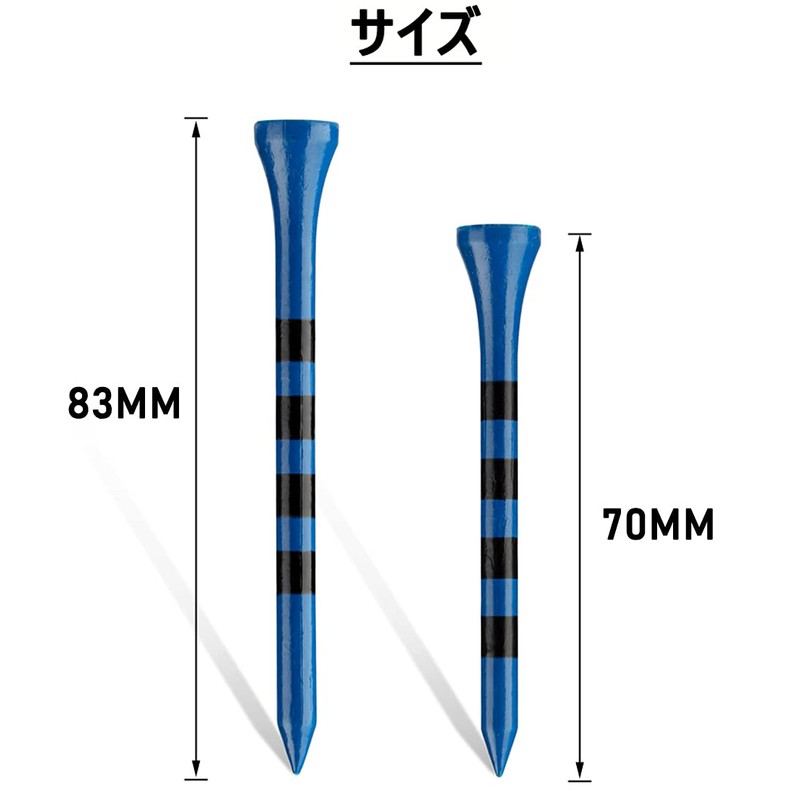 MAZEL Golf Tees Wood Tees Long Tees 70mm/83mm (Pack of