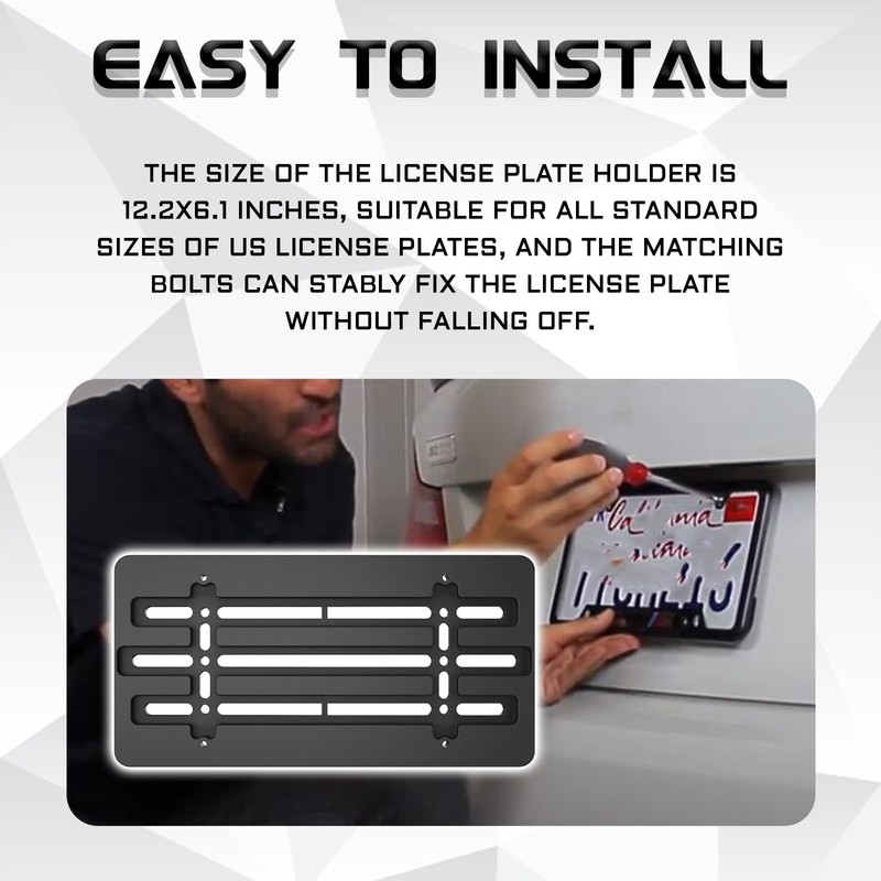 QKYS License Plate Holder, No Drill Front Licenses Plate Bracket