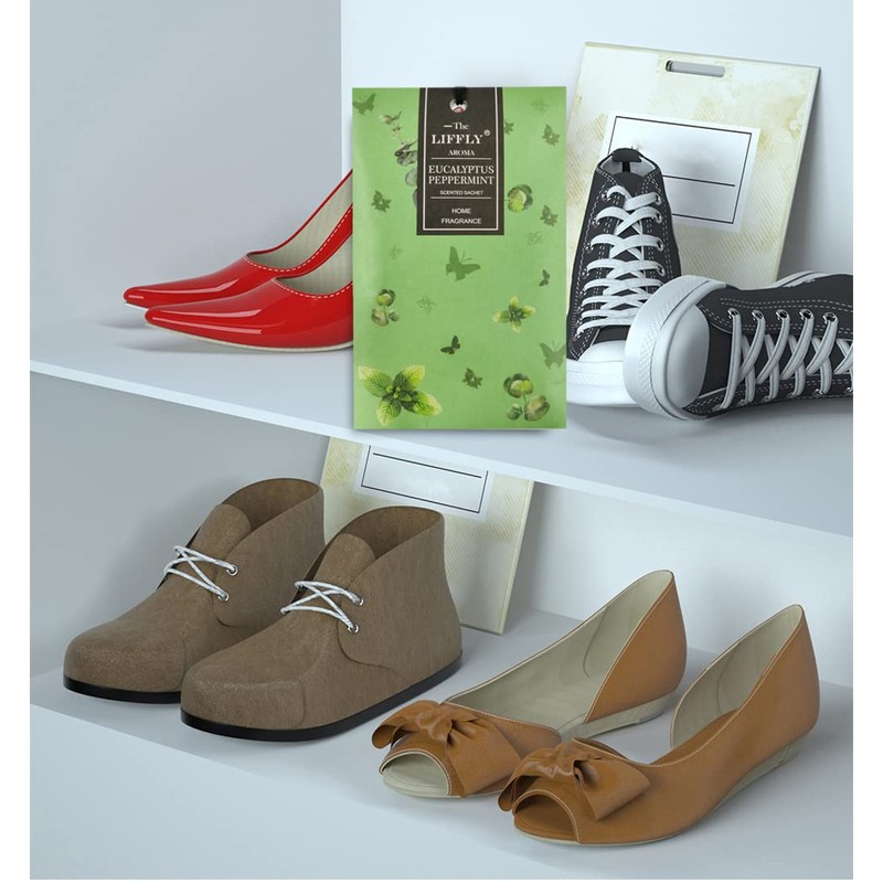 LIFFLY 14 Packs Eucalyptus Peppermint Scented Sachets Bag fit Drawers