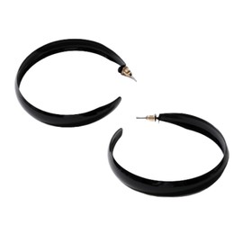 80s Hoop Earrings Colorful Hoop Earrings Large Retro Exaggerated Round Hoop Earrings for Women Jewelry (black B)