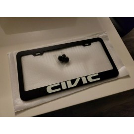 Unbranded Glowing Civic Honda Stainless Steel License Plate Frame With Screws / Caps