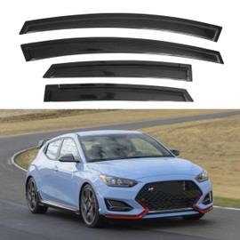 IG Window Visor for Hyundai Veloster N 2019-2022, Rain Guard Tape-On Extra Durable Sun Wind Side Vent Window Deflector, 2019 2020 2021 2022