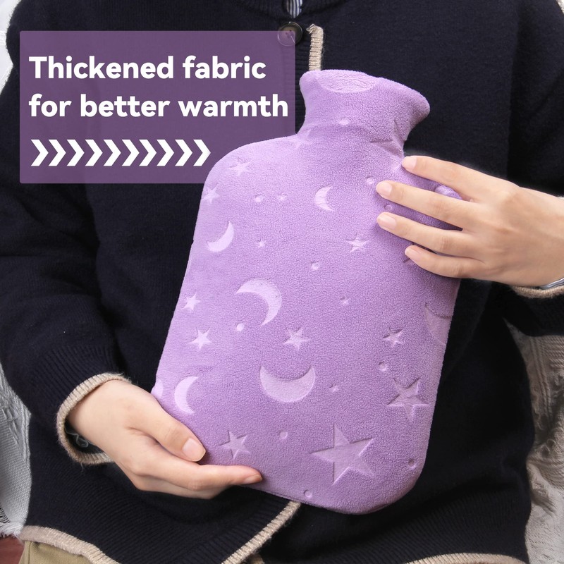 DICEVER Hot Water Bottle with Soft Cover, Hot and Cold
