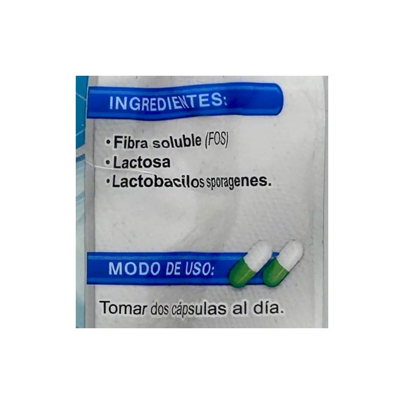 Pro Biotics Flora con Lactobacillus y FOS 72 cápsulas 500