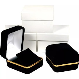 FindingKing Black Velvet Earring Gift Box, Black Velvet Earring Pendant Gift Box 2 Pc Kit