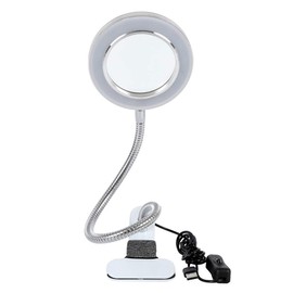 Lighting LED 8X Magnifying Lamp with Clamp 360° Flexible Gooseneck, Magnifying Glass LED Desk Lamp with Metal Clamp USB Plug Design for Tattoo, Manicure, Crafts Reading Inspection, Reading Books and Newspapers