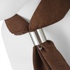 Komonee Tie Neck Ring Loop Clasp Silver Colour With Brown