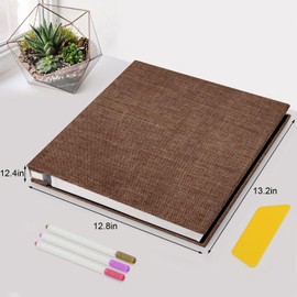 Zesthouse Large 18In Photo Album Self Adhesive 60 Pages, Scrapbook Albums with Sticky Page Holds 10x12 & 8x10 & 5X7 & 4x6 Pictures, DIY Photo Book Ideal Gift for Family Wedding Baby