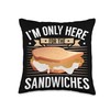 Marshmallow Peanut Butter Sandwich Funny Fluffernutter Throw Pillow