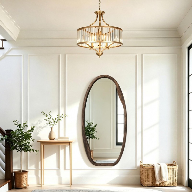 JJUUYOU Irregular Wall Mirror Asymmetrical Bathroom Mirrors for Wall 40"X20"