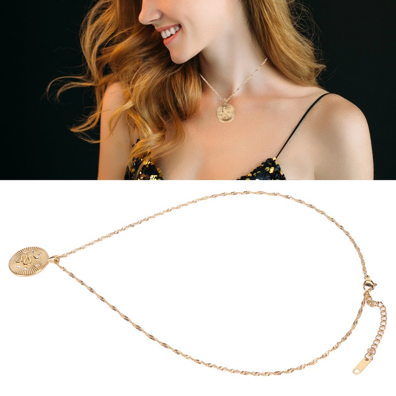 White Zircon Women Necklace Snake Pattern Electroplated Fashionable Female Pendant