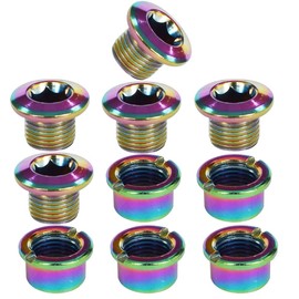 Xmomx 5 pcs Single Chainring Bolts Screws Colorful Disc Crankset Nuts Chainwheel Fit for Road Bike Mountain Bike MTB