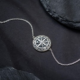 Dorunmo Compass Bracelet for Women 925 Sterling Silver Compass Abalone Shell Bracelet Graduation Friendship Talisman Travel Bracelet Inspirational Graduation Jewelry Gifts for Women